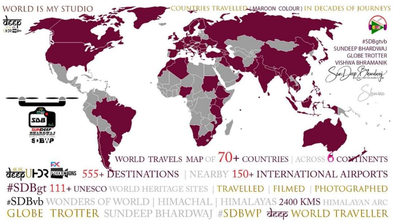 VISV TRAVEL BLOG | 🌍✈️ VisvBhramaneik SunDeep 🌞🪔 Bhardwaj 🕉️ Sharma | 🗺️ 70+ Countries 6 Continents 🌐 | Travelled 🛬 ✓ Filmed 🎬 ✓ | 111+ UNESCO World Heritage Sites 🏛️ | Multiple Trips to Most Exotic Scenic Culturally Rich 🗽 777+ Destinations🗼Nearby 150+ International Airports 🛩️ | 555+ Metropolitan Cities 🌁Town Megapols NCR 🌇 | 10 Million + Kms ✈️🚢 🛣️ World Travels  | 🌏 GlobeTrotter ✓ | 🌐 भूयात्री | ✈️ Visv Bhramaneik 🌎 विश्व भ्रमणिक  | 🖌️ Fine Artist | 🏦 Fine Arts Installations 🖥️ Designs 🏠 Interiors 🏘️ Exteriors 🏰 Home 🏢 Business 🫅Individuals 🪅 Fine Art Editing 👨‍💻 Graphic 🖱️⌨️💻 CGI Animation ☯️ Fine Art Designs | 👔 Entrepreneur | 👨‍✈️ Drone Pilot 📹 Aerial Cinematography 🎬 | 🤯 Visionary ☄️| 🔆 Luminary 🪔 | 🖲️ New Media Guru  💐 https://Visv.Travel.Blog 🙏